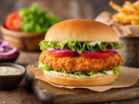 hamburger au poulet pané