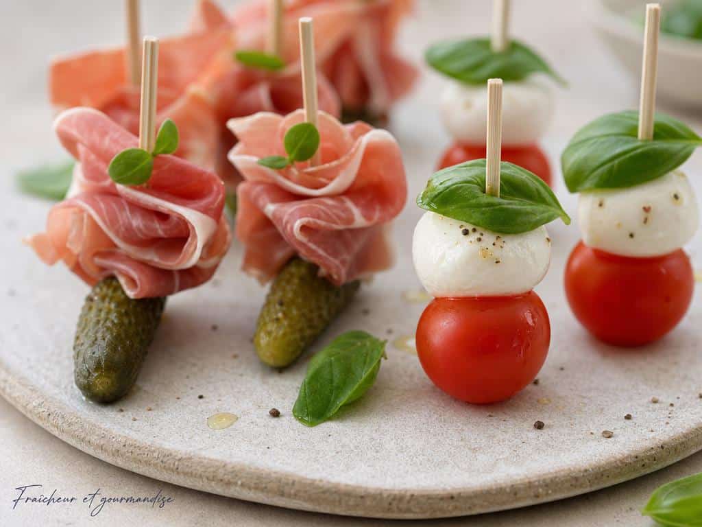 mini brochettes apéritives sans cuisson pour noël