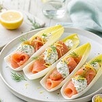 endives au saumon fumé et crème légère citronnée