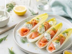 endives au saumon fumé et crème légère citronnée