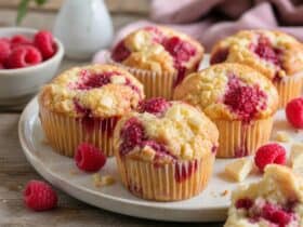 muffin chocolat blanc et framboise