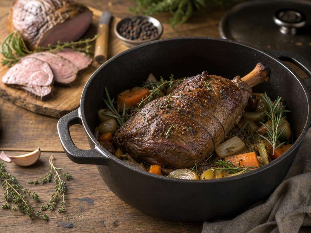 cuissot de chevreuil en cocotte en fonte