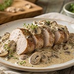 filet mignon au boursin et champignons