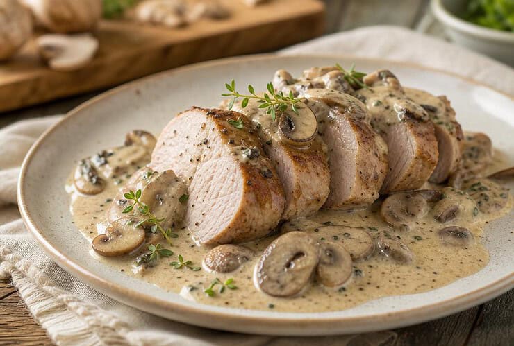 filet mignon au boursin et champignons