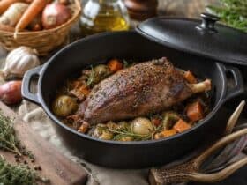 cuissot de chevreuil en cocotte en fonte