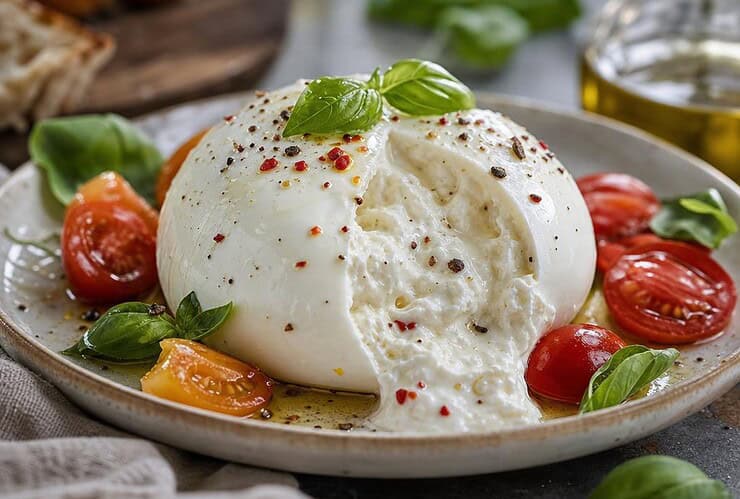 burrata qui pique la langue