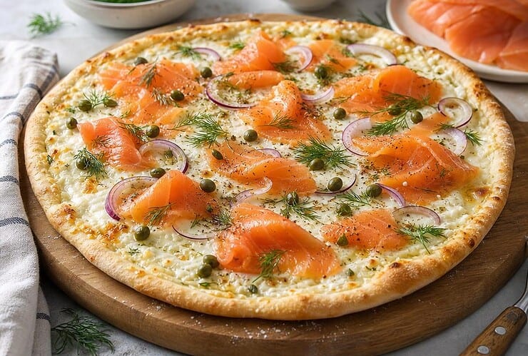 recette pizza saumon fumé creme fraiche