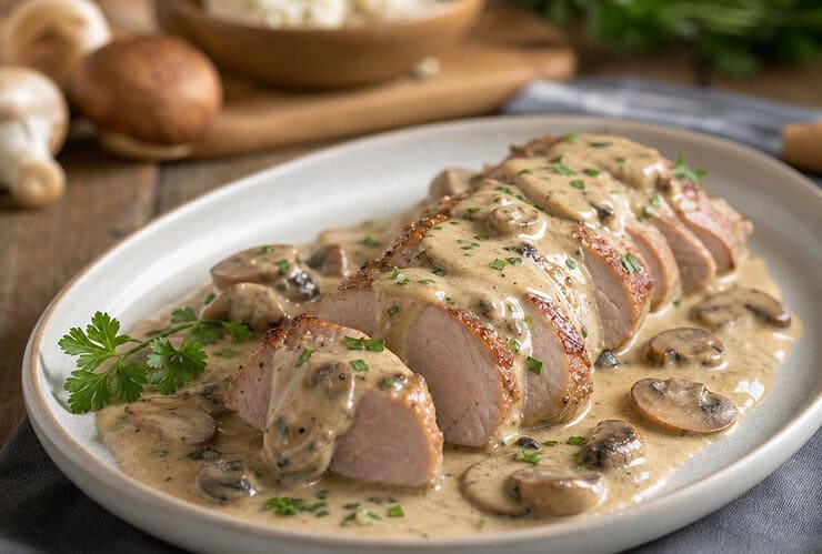 filet mignon au boursin et champignons