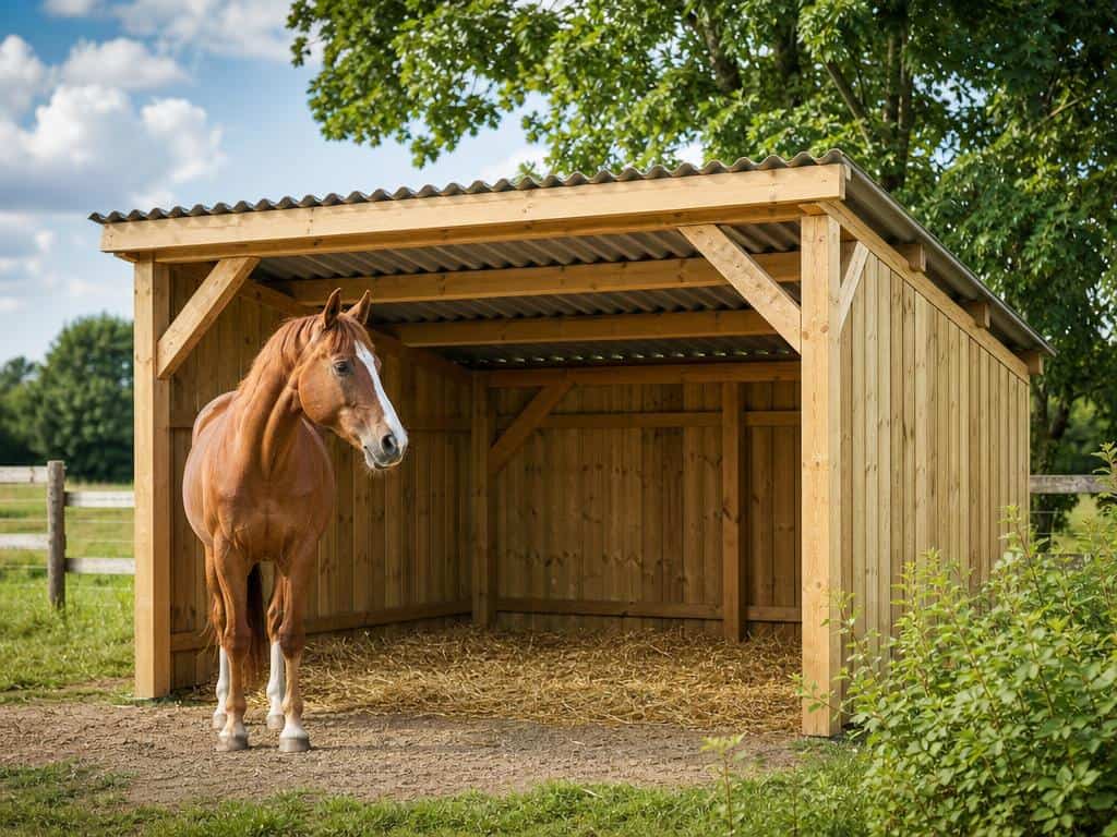 abris chevaux fait maison