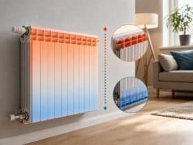 radiateur chaud en haut et froid en bas