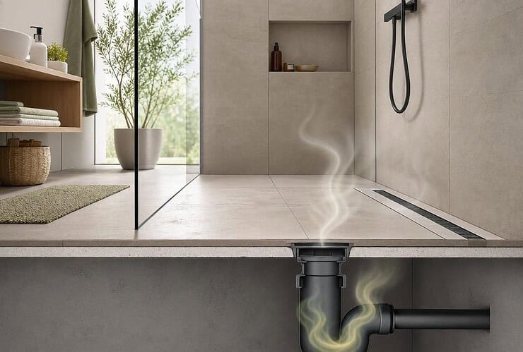 remontée odeur douche italienne