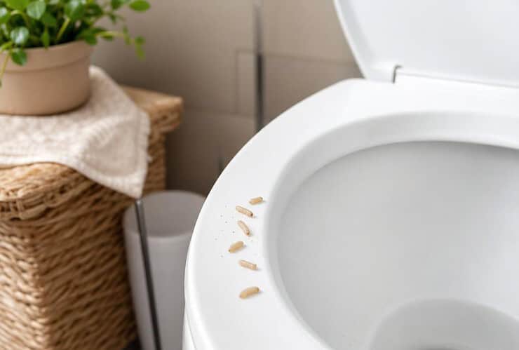 vers dans les toilettes