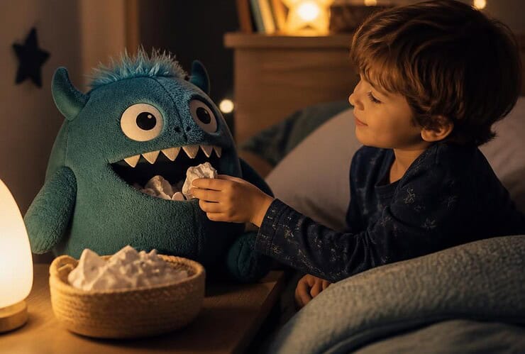 le monstre mange soucis une astuce pour aider les enfants a dormir