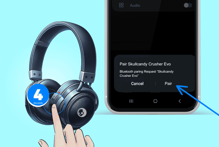 Skullcandy Crusher Evo Not Pairing? - (Easy Fix In Minutes) 5 activate the pairing mode