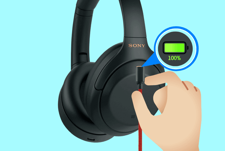 Sony WH-1000XM4 Not Turning On? (8 Best Ways to Fix!) 5 charge the sony headphones to 100%
