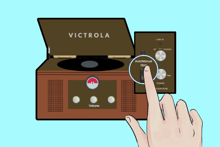 Victrola Record Player Won't Spin? (Don't Panic, Easy Fix!) 2 switch off the auto stop switch