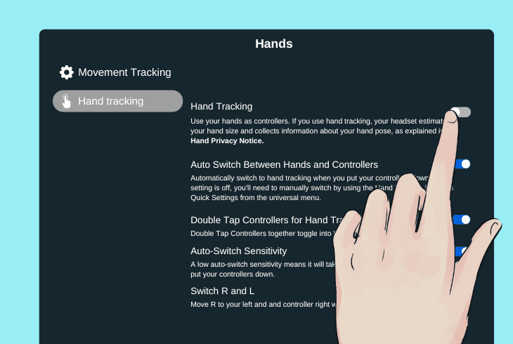 Meta Quest 3 Setup (Top 10 Things to Do After Unboxing!) 5 turn on & test hand tracking