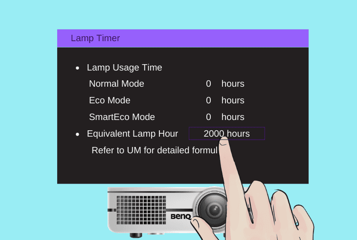 BenQ Projector Lamp Light Red? (Don't Panic! Easy Fix) 2 check lamp hours in the options