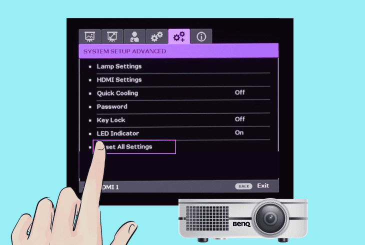 BenQ Projector Lamp Light Red? (Don't Panic! Easy Fix) 8 reset the settings of the projector