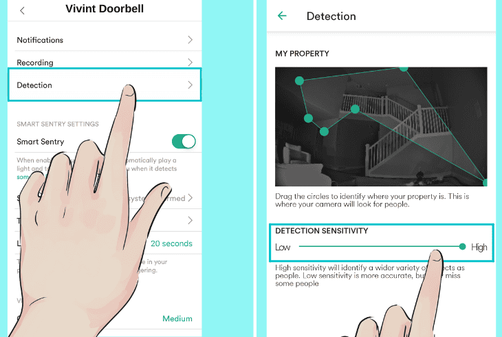 Why Is My Vivint Doorbell Camera Not Recording? (Let's Fix) 3 adjust the visitor detection