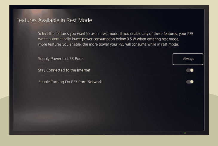 PS5 Controller Not Charging In Rest Mode? (Easy Fix!) 2 supply power to usb ports “always”