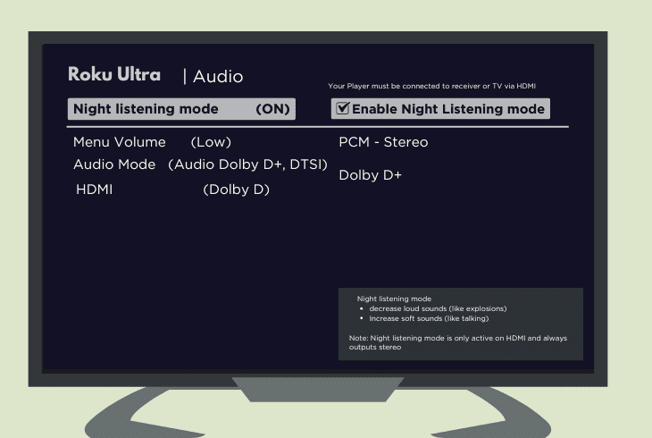 Facing Roku Ultra Sound Issues? (Try This Quick Fix!) 5 disable the night listening mode