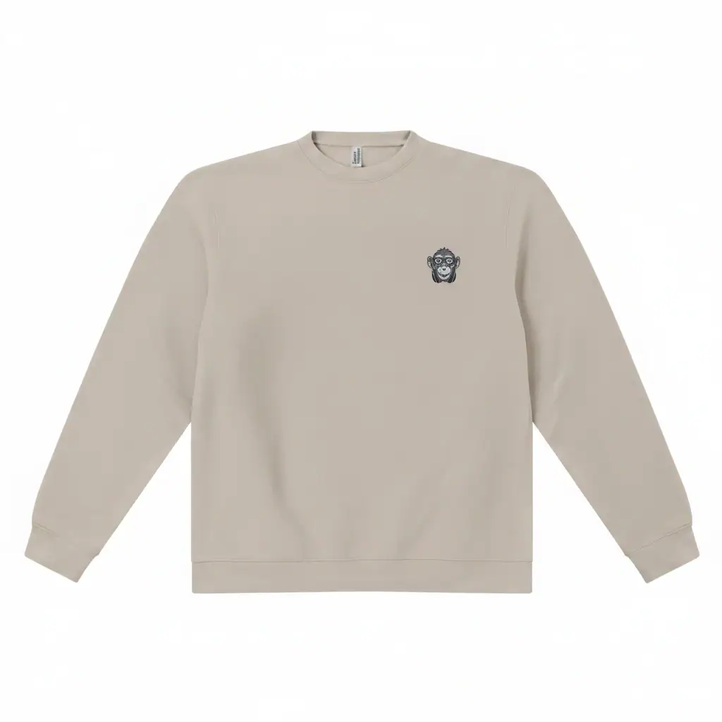 Hoodie with small monkey logo, casual streetwear for comfort and style. Perfect for everyday wear an.