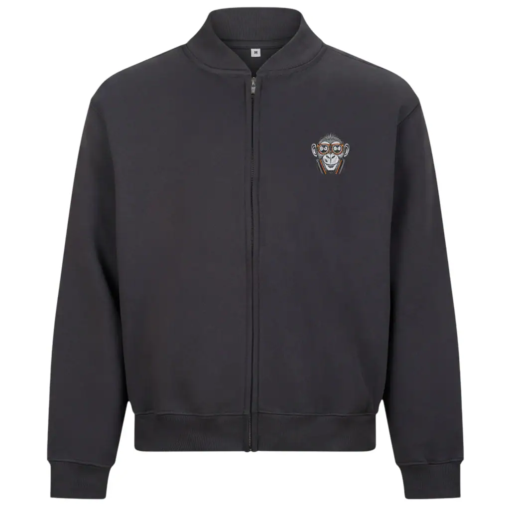 Black zip-up jacket with GABA logo.