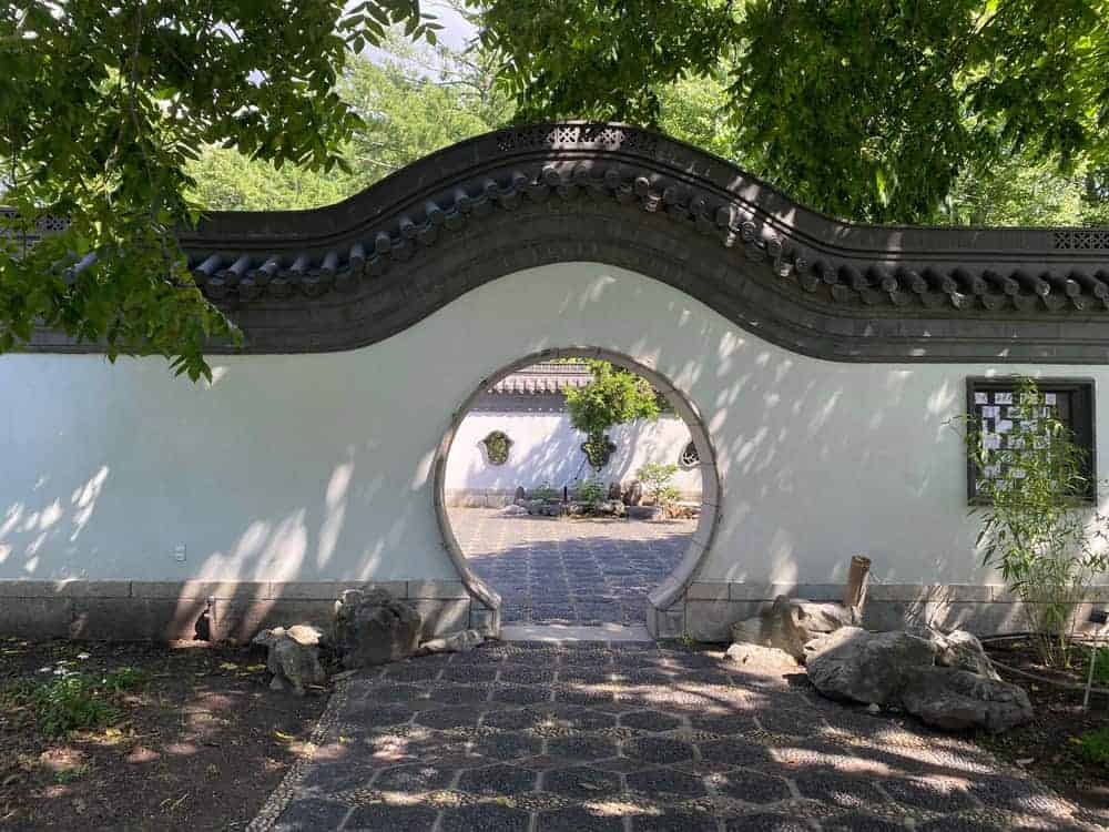 Montreal Botanical Gardens Chinese moon gate 