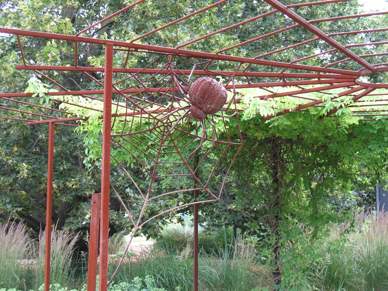 metal garden art spiderweb