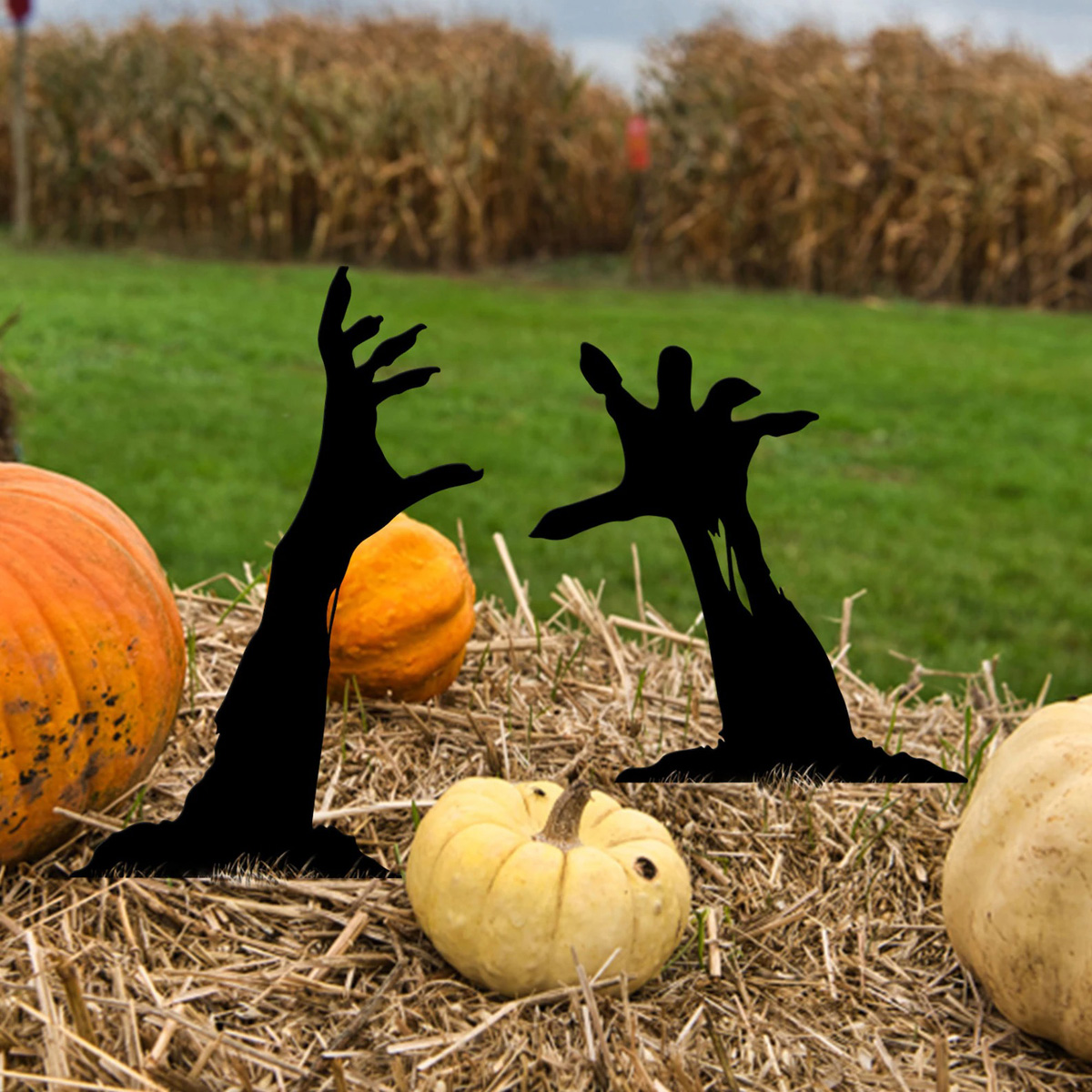 zombie hands metal garden stakes