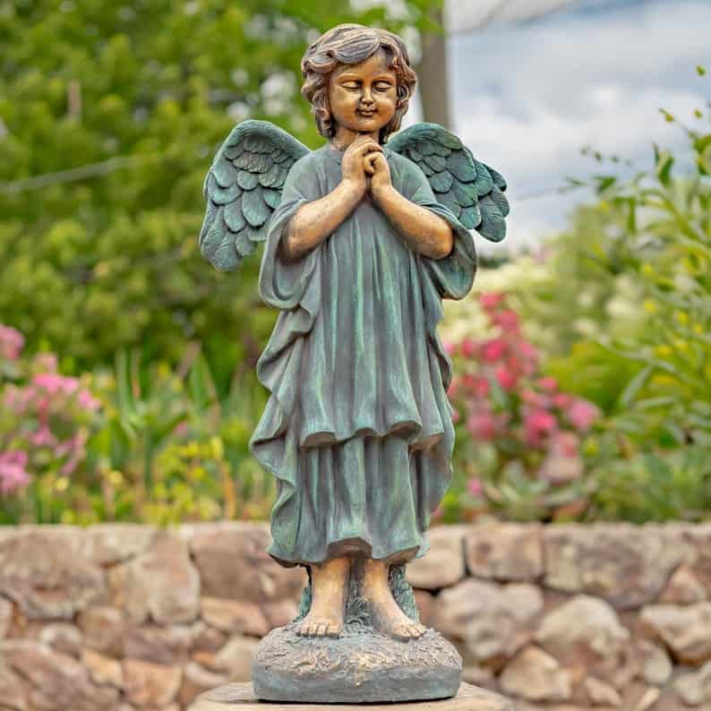 standing_praying_angel_statue_bronze standing praying angel statue
