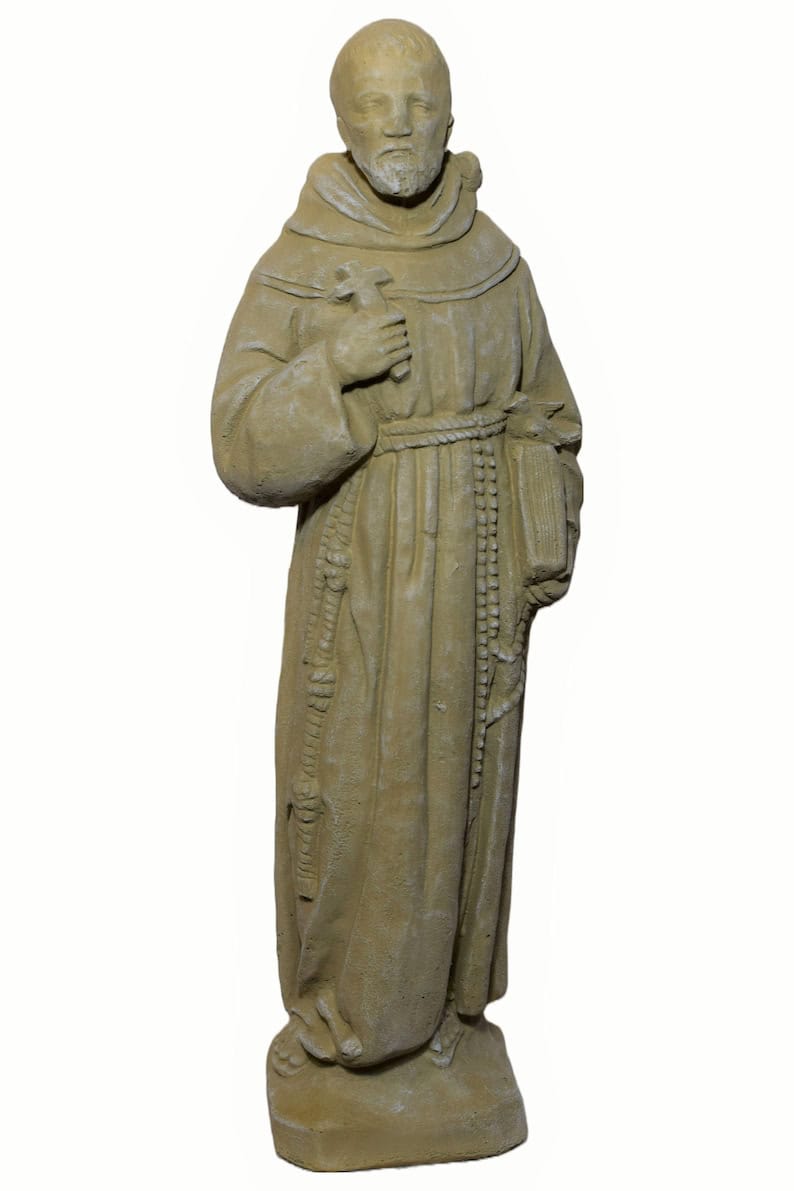 St_Francis_stone_concrete_statue St. Francis stone concrete statue