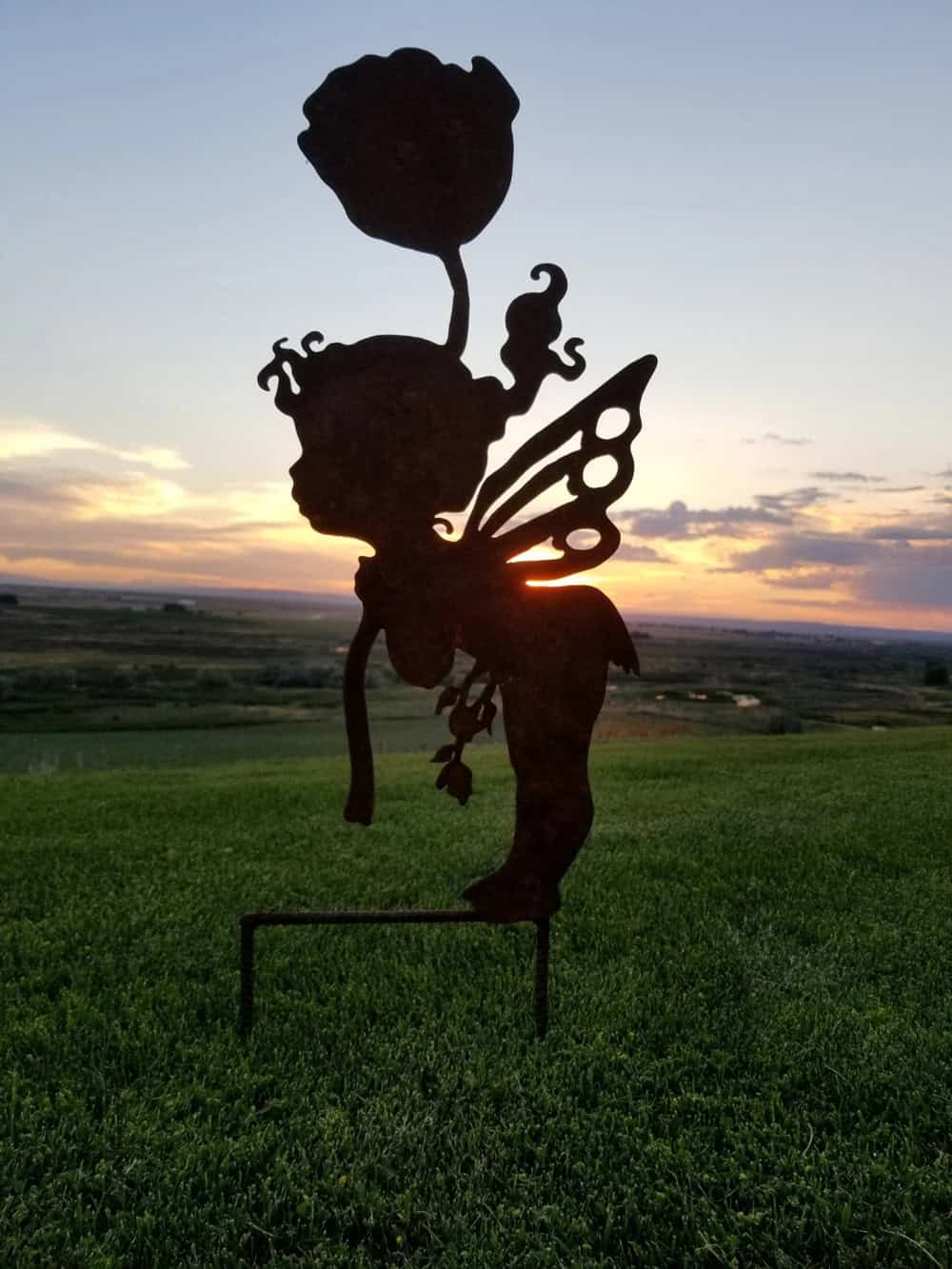 fairy with flower garden stake