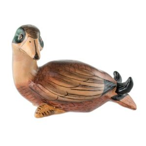 Guatemala Handcrafted Ceramic American Black Duck Figurine