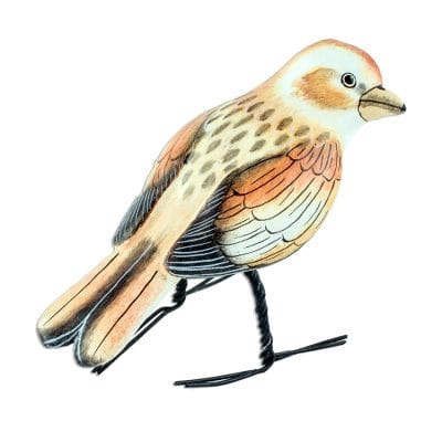 Guatemala Handcrafted Ceramic Snow Bunting Bird Figurine