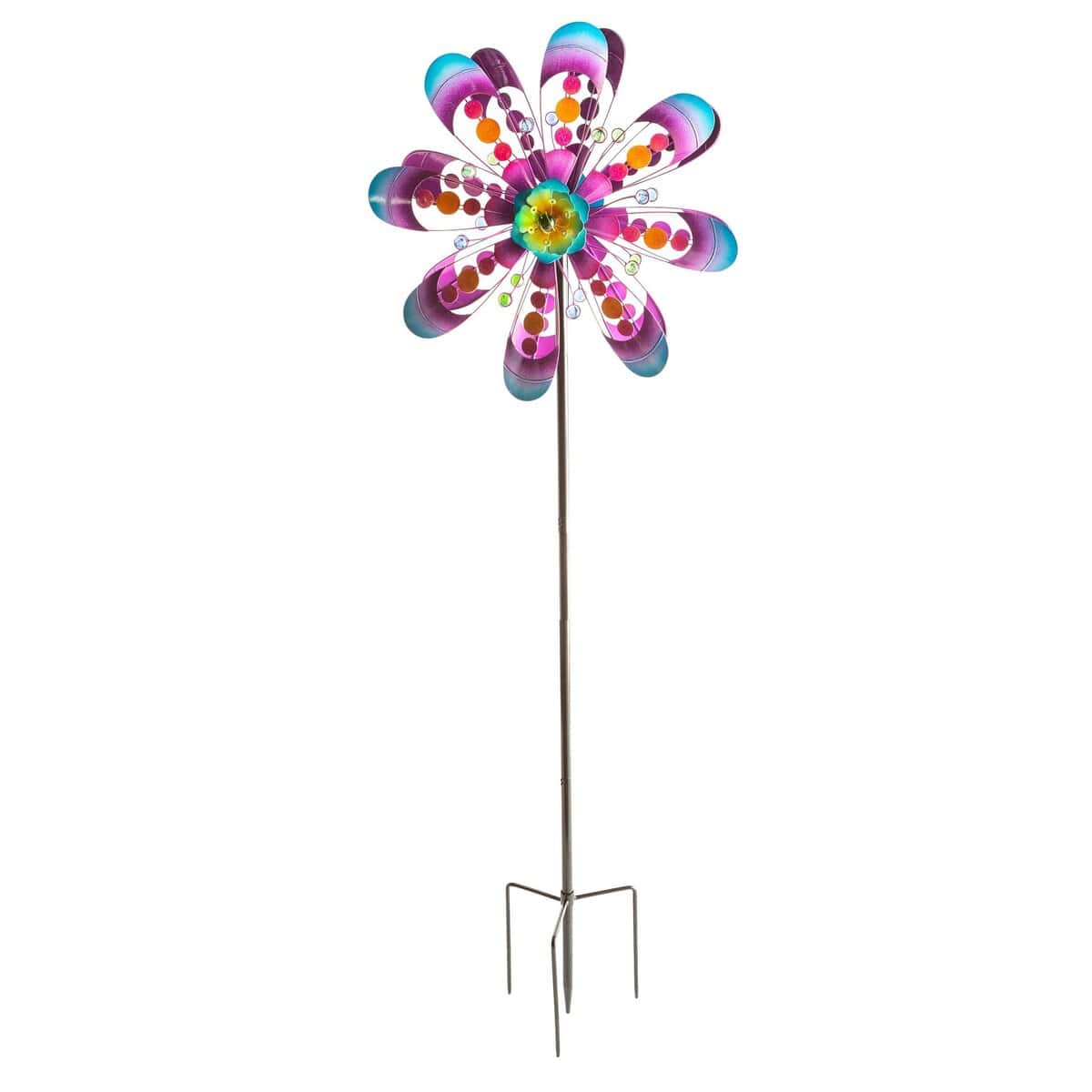 Jewel Bubbles Metal Wind Spinner, Purple