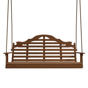 Keystone Amish Co. 5 Foot Milan Red Cedar Porch Swing without Cupholders - Mushroom Stain / Chains for Up to 16 Ft. Ceilings