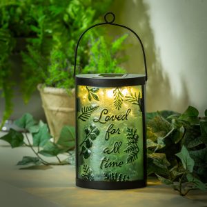 Memorial Outdoor Lamp & Lighting, Memorial Fern Hand Painted Solar Lantern