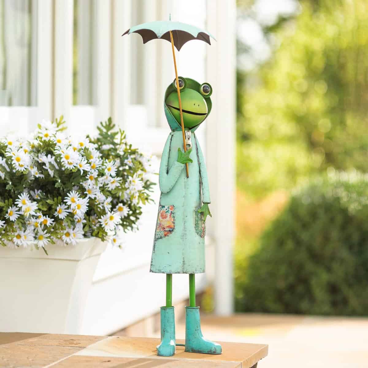 Metal Storybook Frog Garden Statue