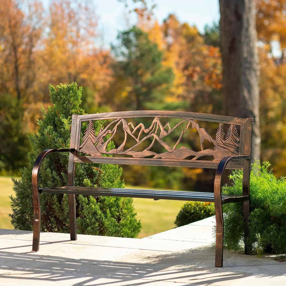 Mountain View Metal Garden Bench