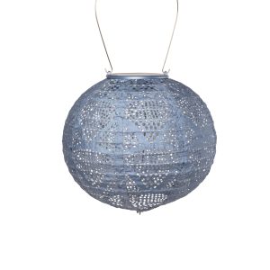 Soji Stella - Globe - 8" Solar Lantern - Metallic Blue