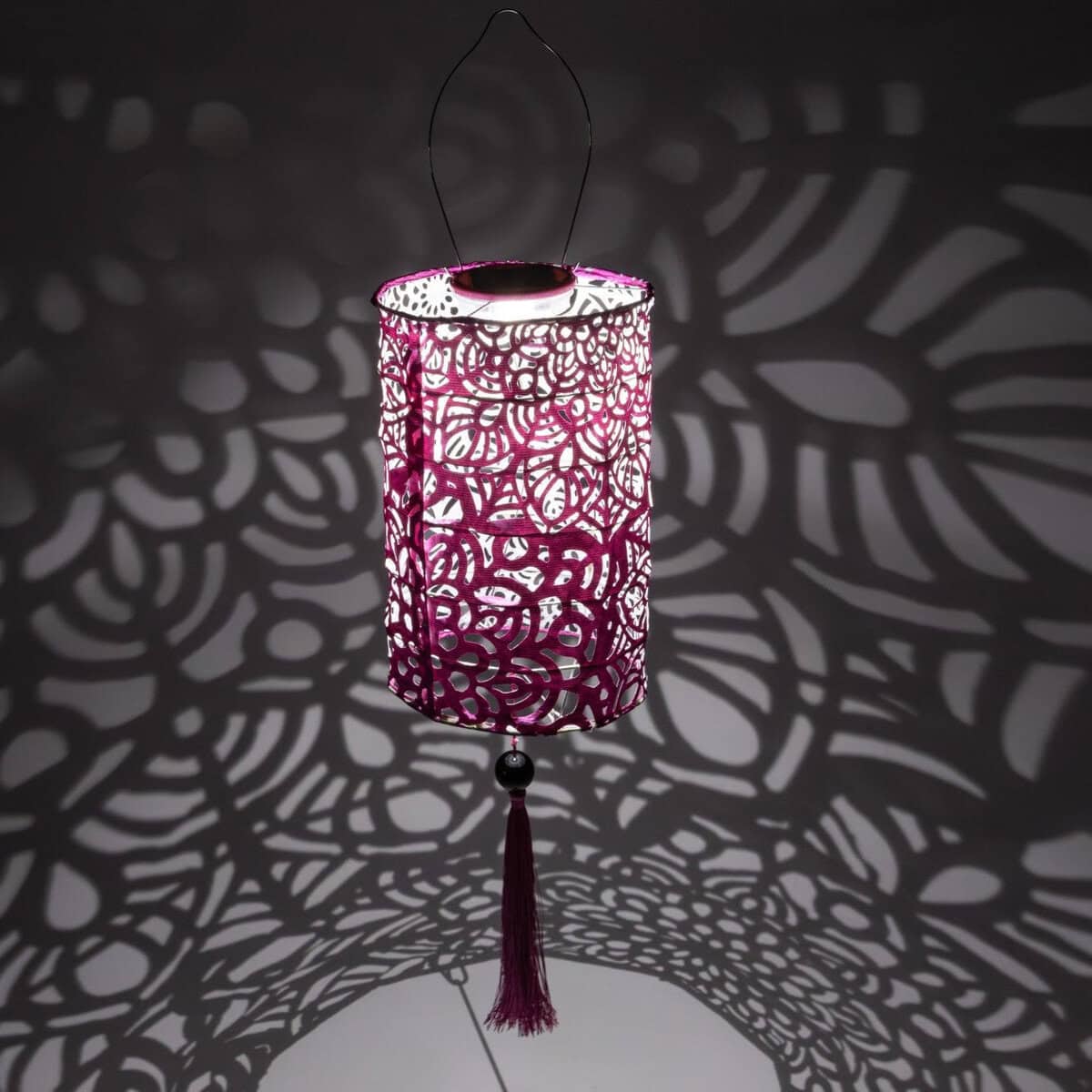 Soji Stella - Tassel Cylinder - 7.5" Solar Lantern