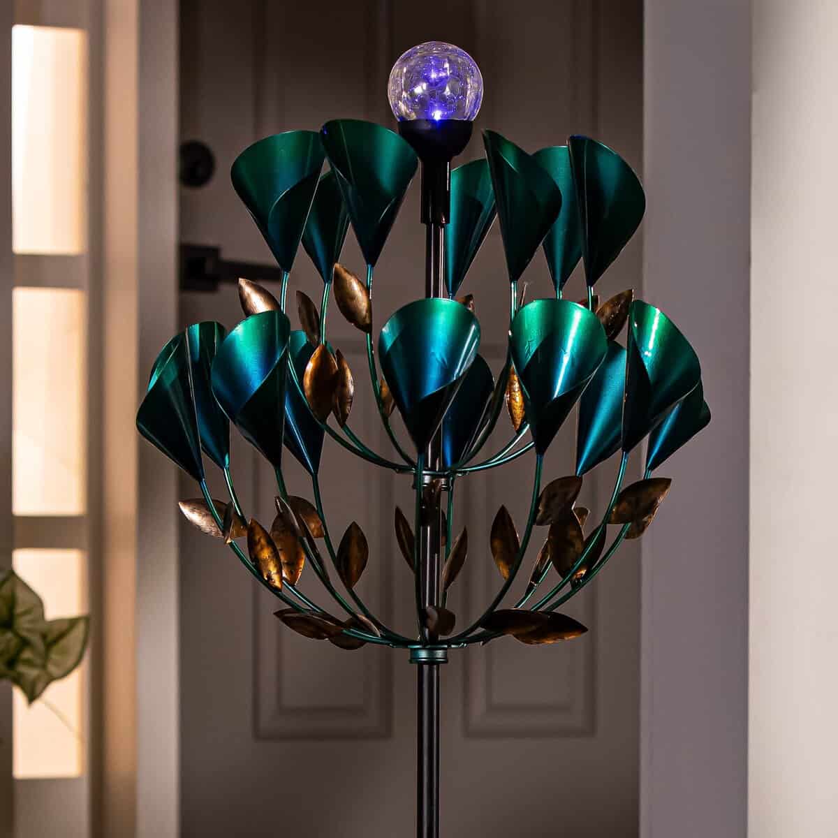 Solar Metal Wind Spinner, Calla Lily, 74"H