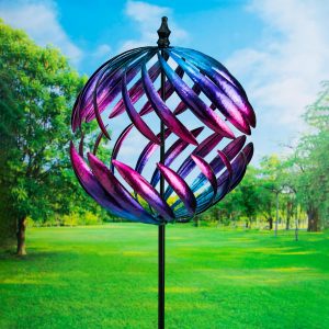Split Sphere Metal Garden Wind Spinner