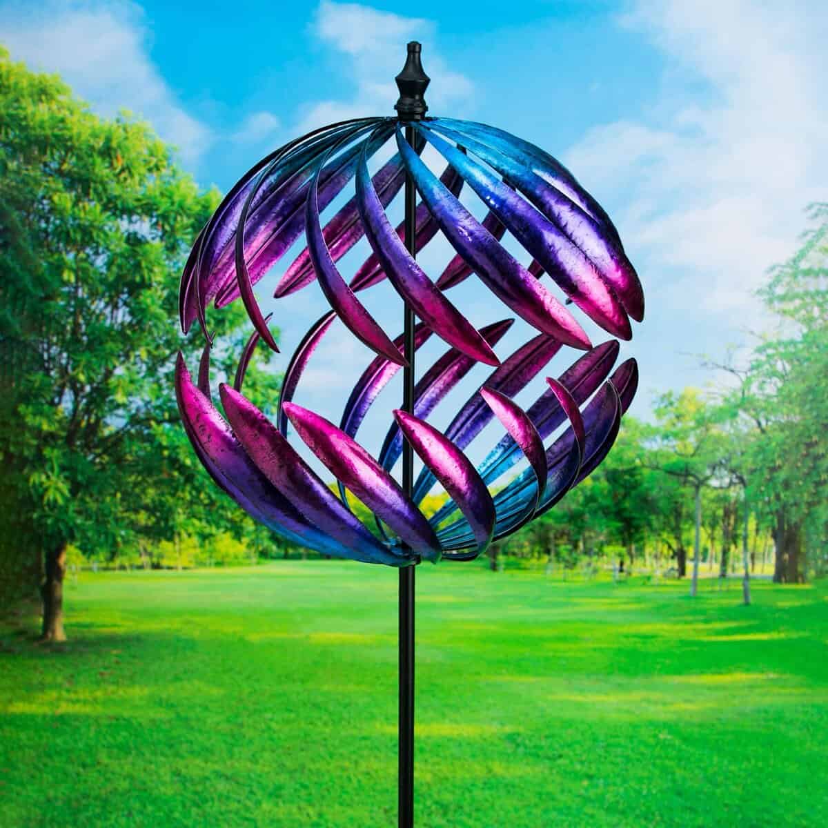 Split Sphere Metal Garden Wind Spinner