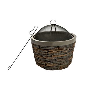 Stacked Stone Wood Burning Fire Pit
