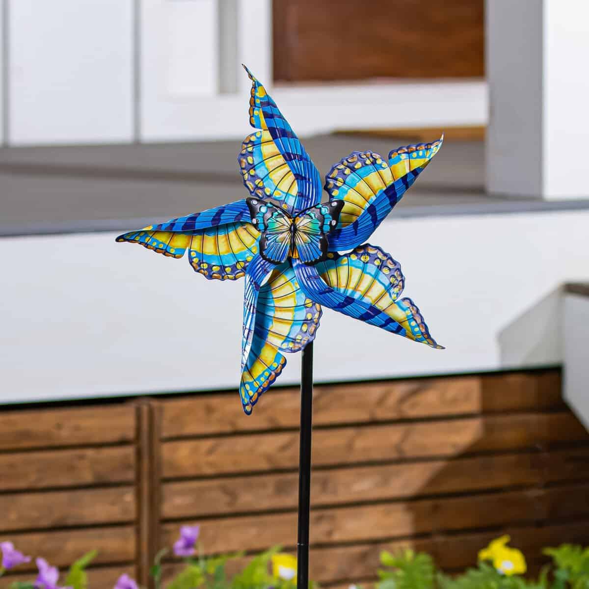 Swallowtail Butterfly Metal Wind Spinner 48"H
