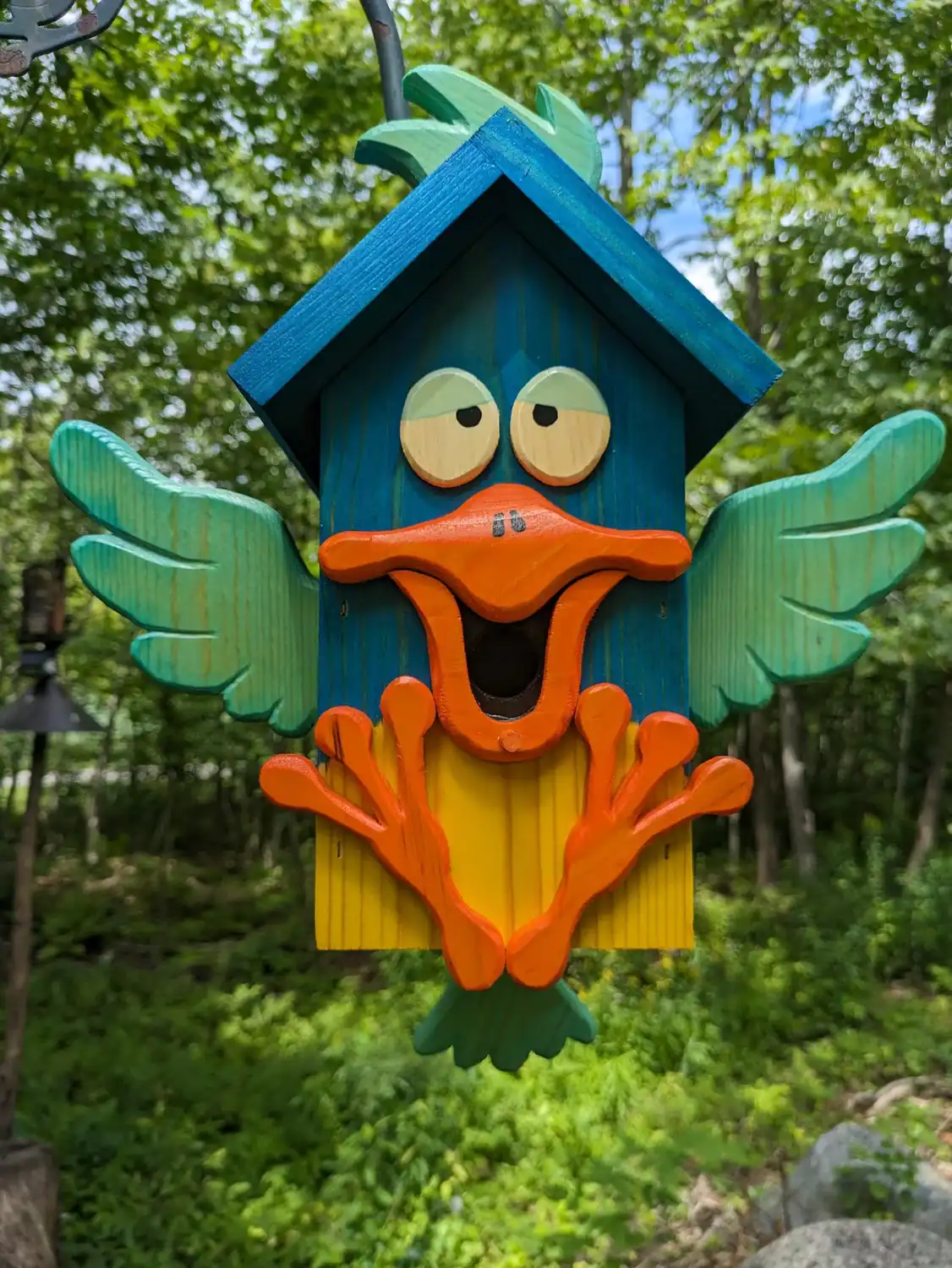 flying bird wood birdhouse