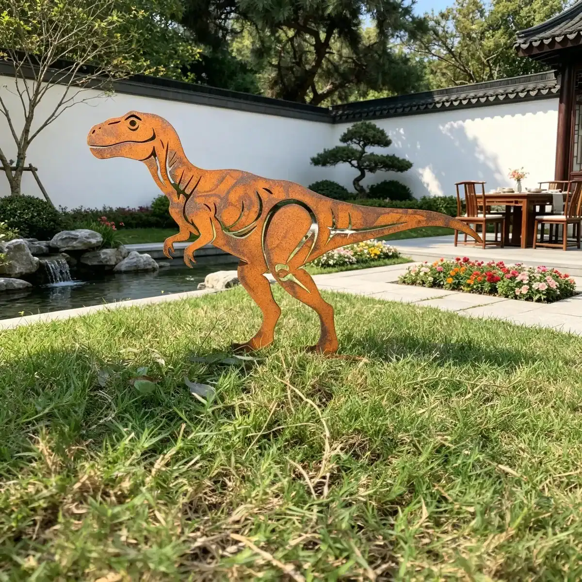 rusted_metal_Trex_garden_stake rusted_metal_Trex_garden_stake